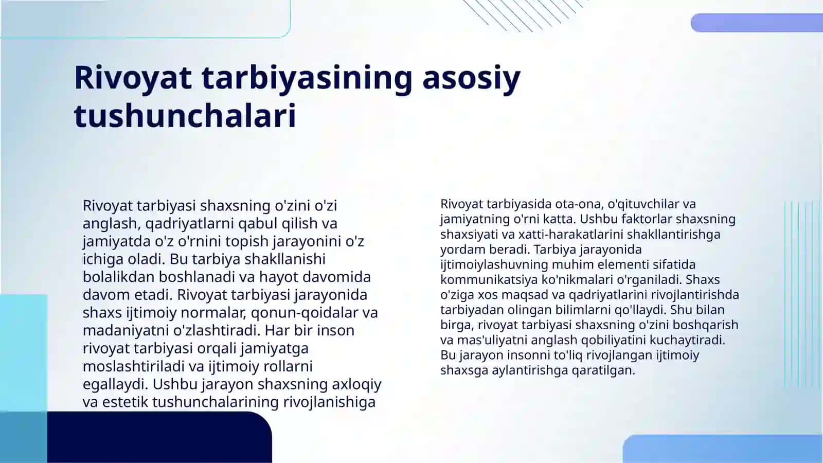 ShAXSNING RIVOJLANISH TARBIYASI VA IJTIMOIYLASHUVI 4