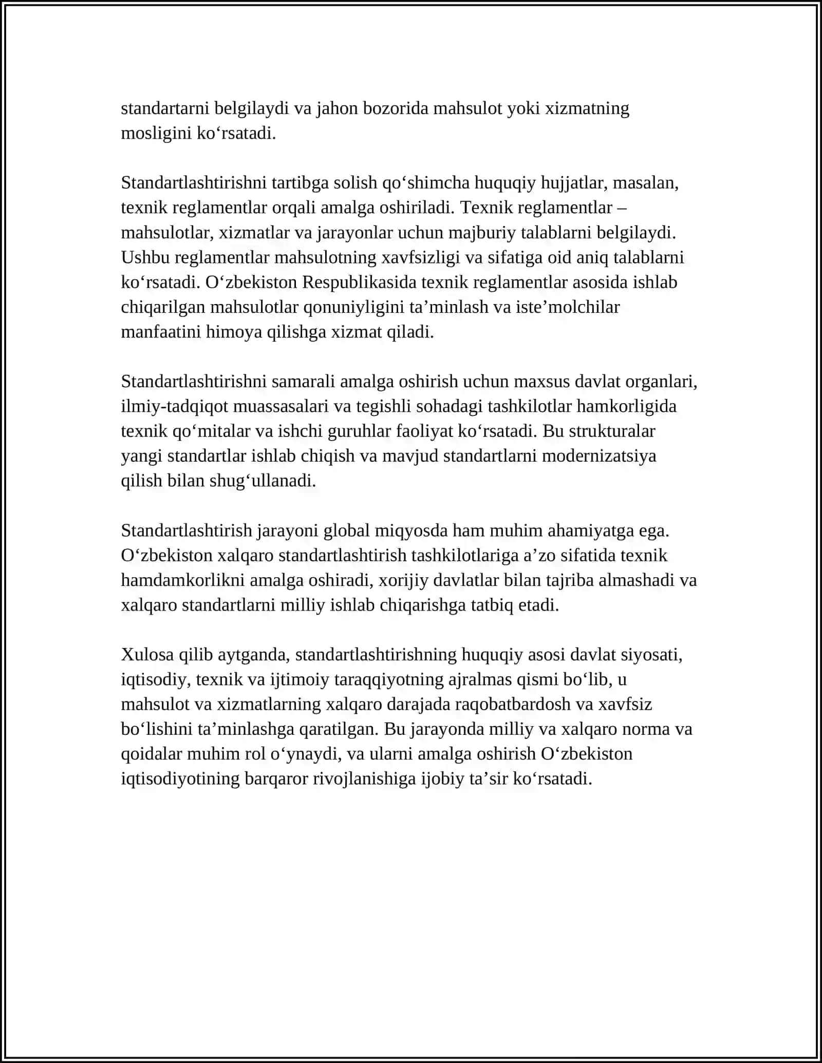 STANDARTLASHTIRISHNING DAVLAT TIZIMI, STANDARTLASHTIRISH ORGANLARI VA XIZMAT TIZIMI 4