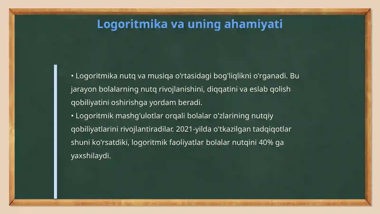 Nutqida nuqsoni bor kishilar bilan logoritmikani tashkil qilishda musiqa rahbari logoped va tarbiyachining o'rni 4