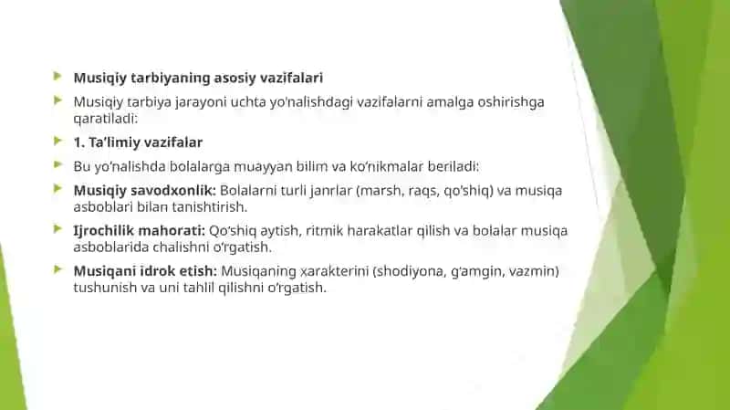 Maktabgacha ta’lim tashkilotlarida musiqaviy tarbiyaning maqsad va vazifalari 4