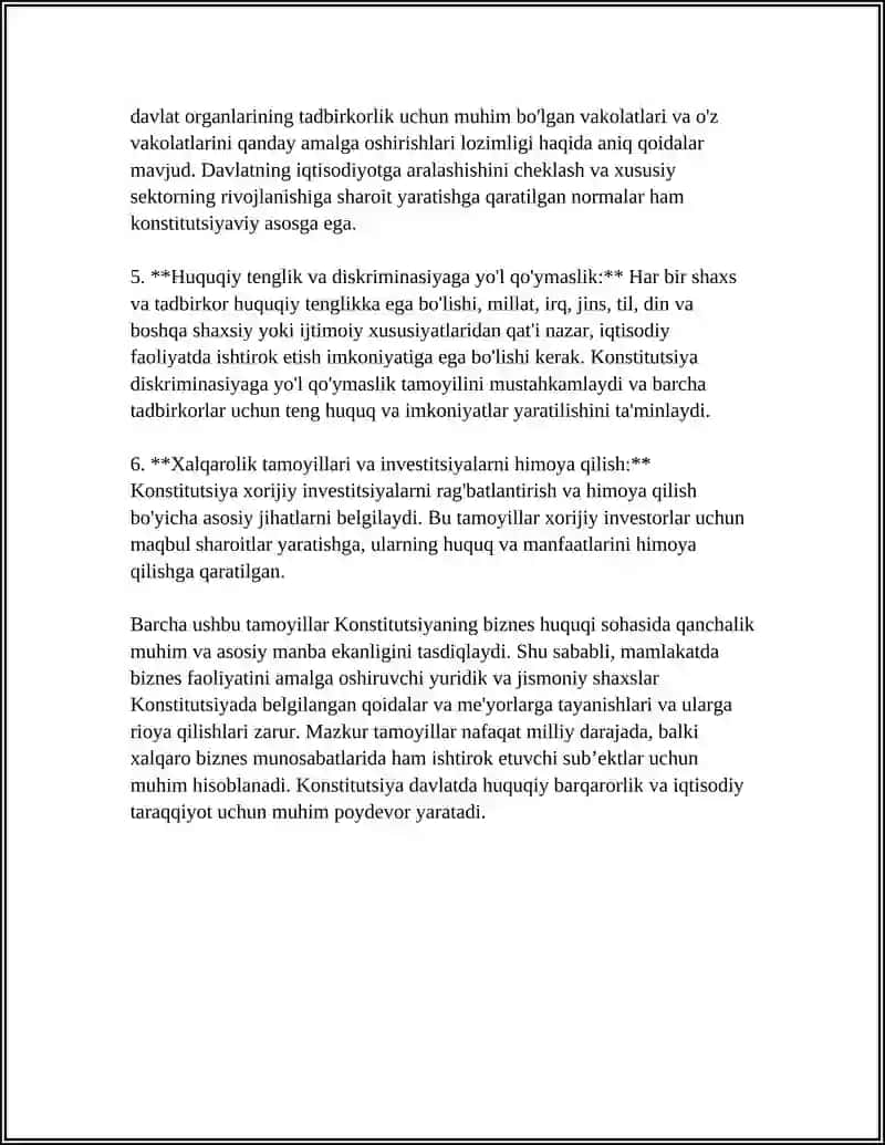 Konstitutsiya — biznes huquqining oliy manbai 4