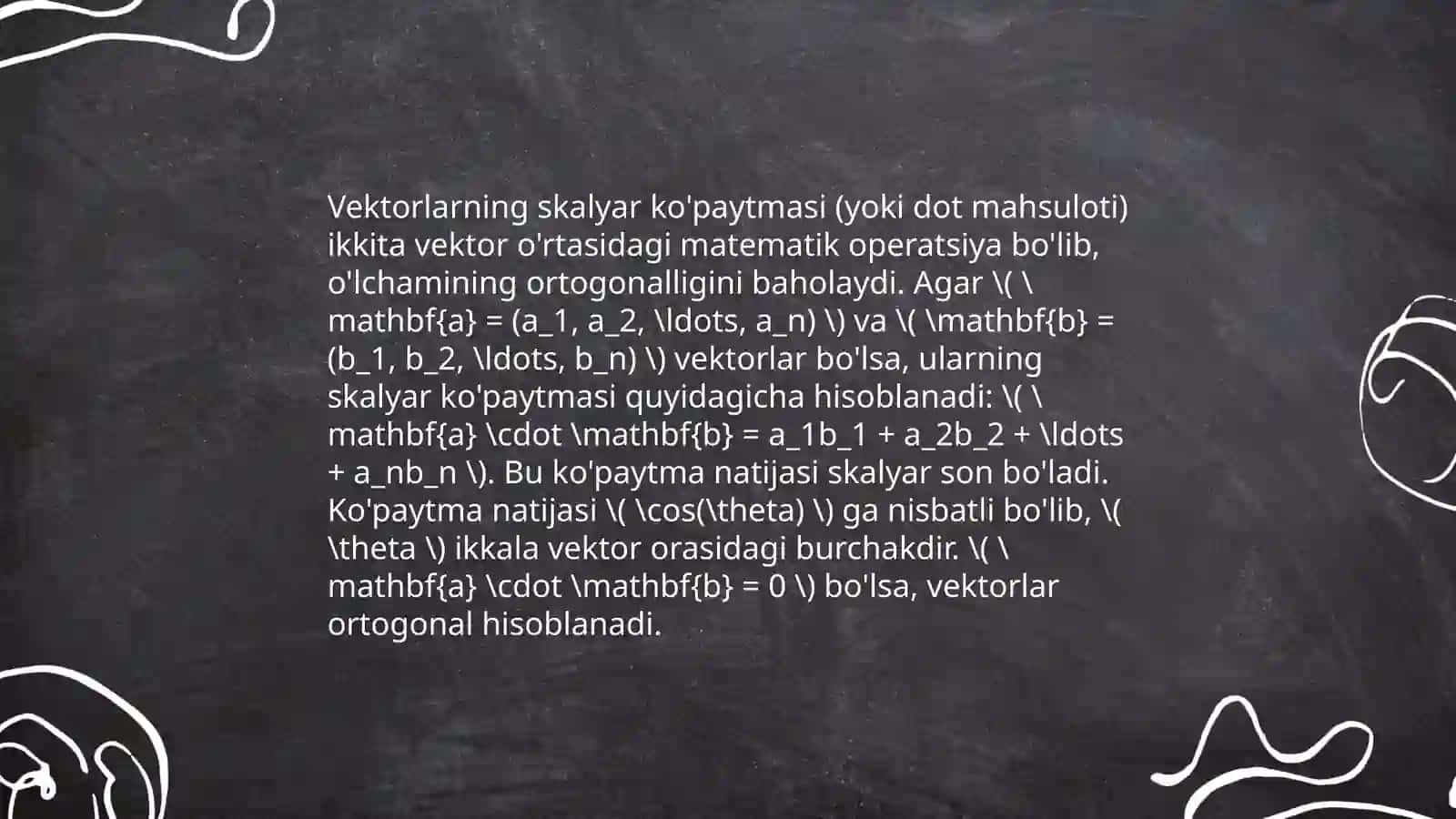 Vektorlarning vektor va aralash koʻpaytmasi 4