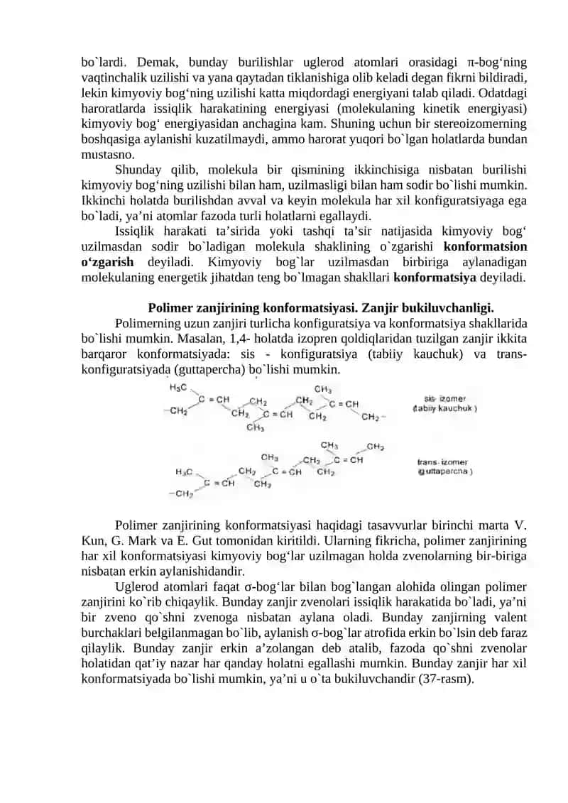 POLIMERLARNING FIZIK - KIMYOVIY XOSSALARI 4