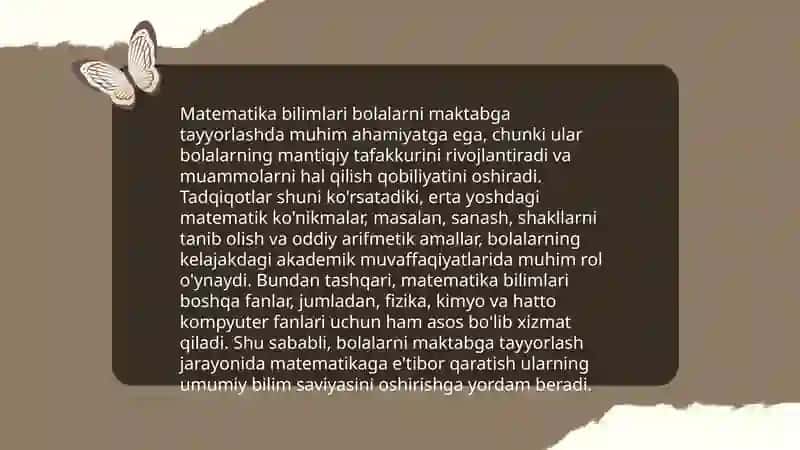 Elementar matematika tasavvurlari shakllantirish fanidan 4