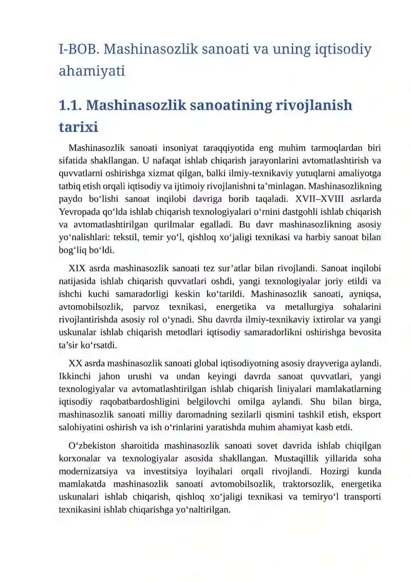Mashinasozlik sanoatining iqtisodiy samaradorligini oshirish 4