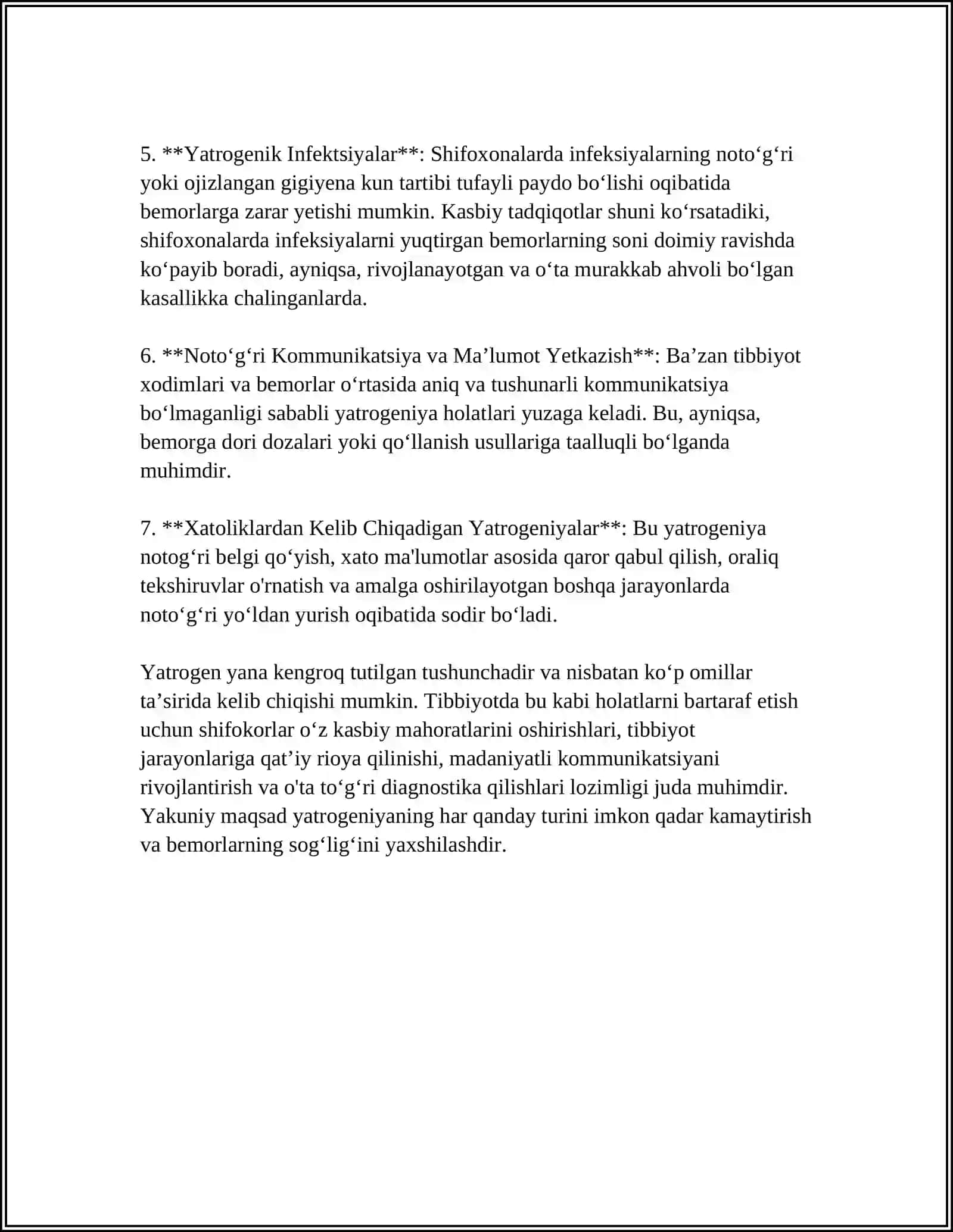 HOZIRGI ZAMON TIBBIYOTIDA YATROGENIYA MUOMMOLARI 4