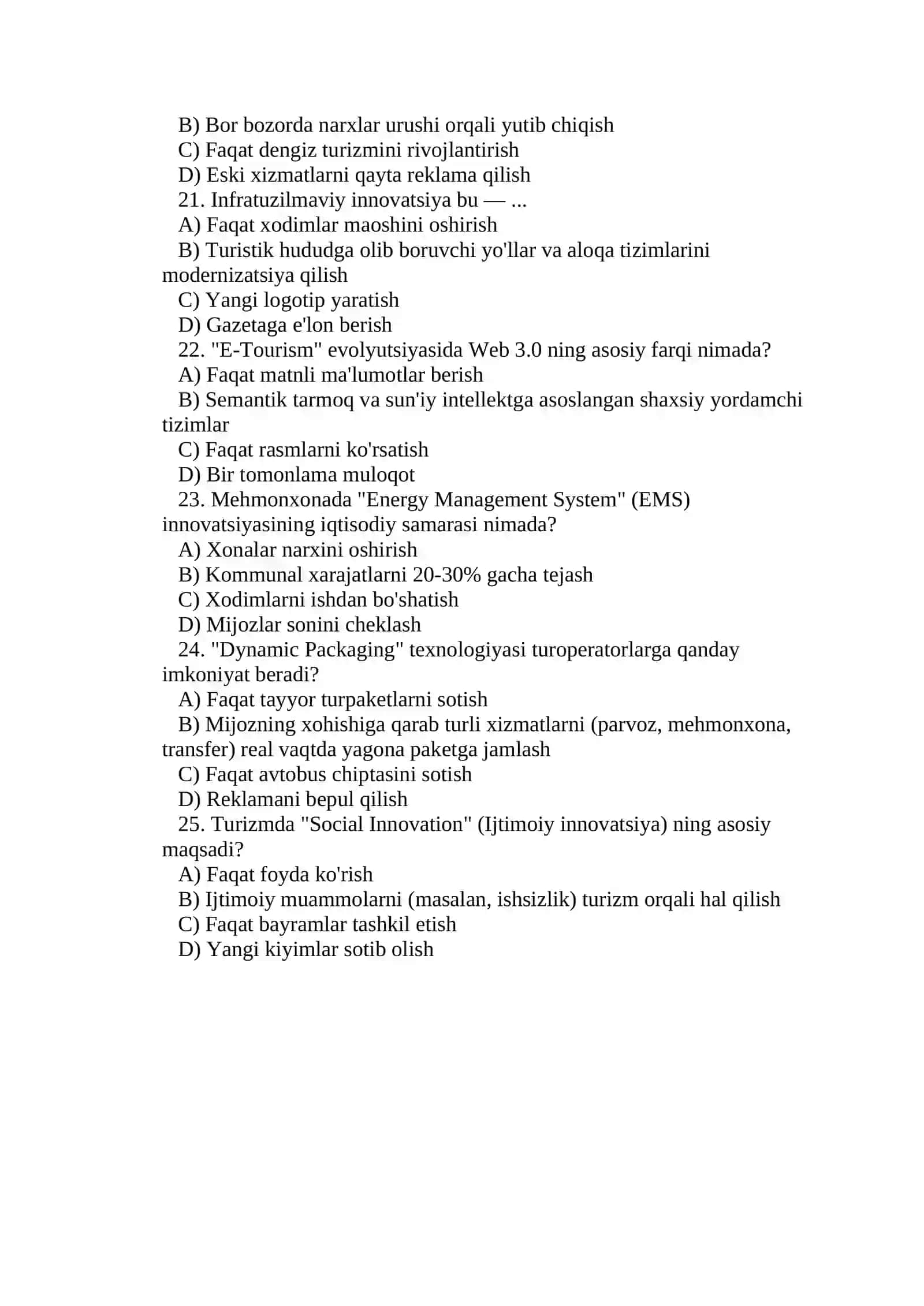 Mehmondo'stlik sanoatida "Yield Management" (Daromadni boshqarish) innovatsion tizimi 4