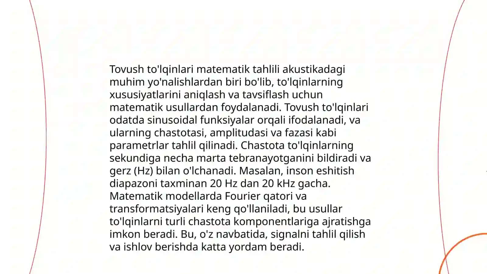 Musiqa va san'atda tovushli toʻlqinlar tahlilida integral hisob tatbiqlari 4