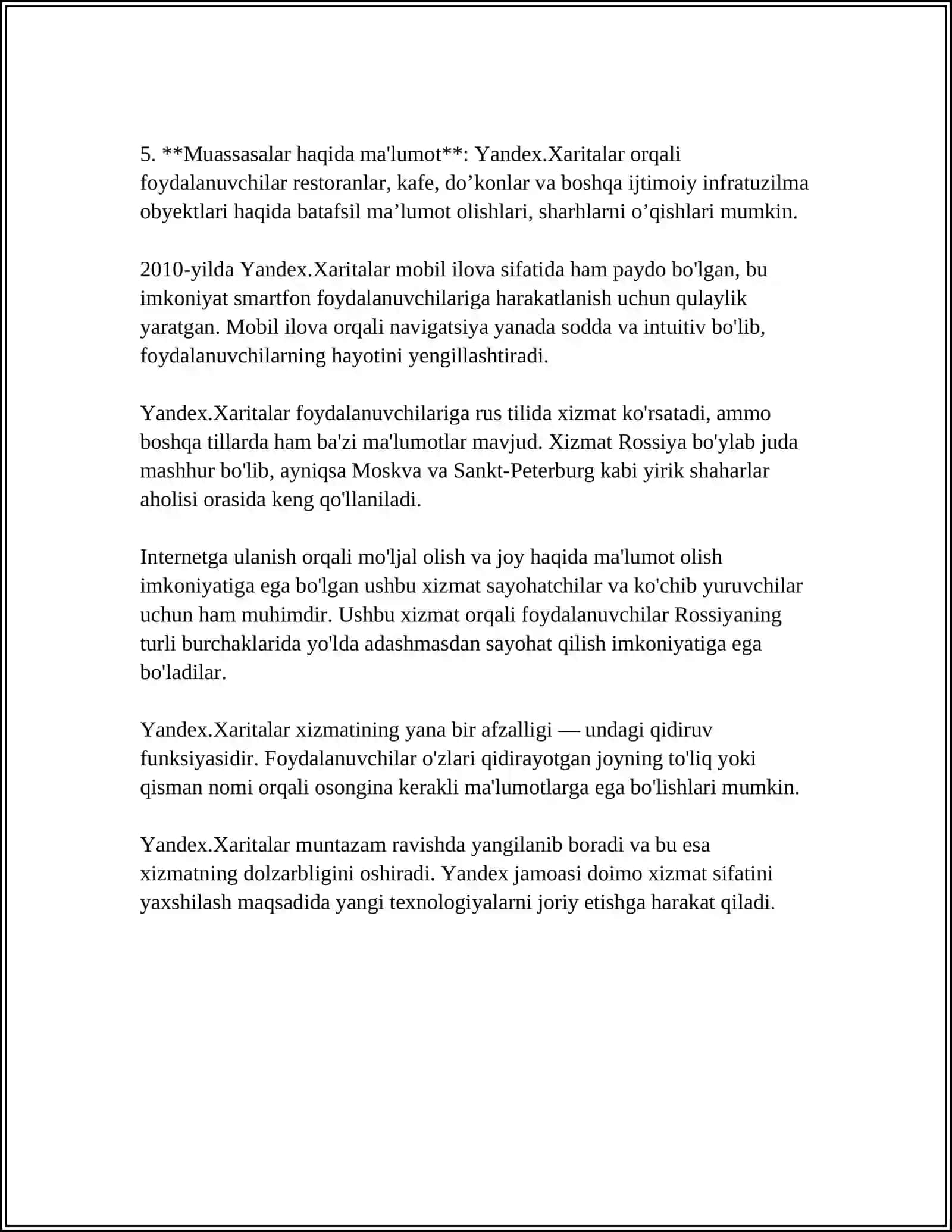 YANDEX-XARITALAR GEOGRAFIK AXBOROT TIZIMI HAQIDA TUSHUNCHA BERING 4