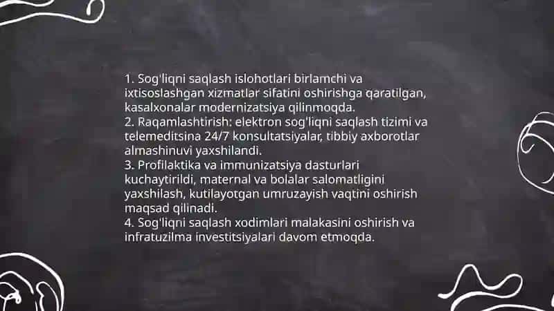 O‘zbekistonda ijtimoiy sohada amalga oshirilayotgan oʻzgarishlar mazmun va mohiyati 4