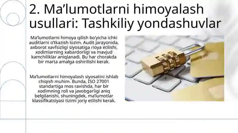 Elektron tijorat tizimlarida ma’lumotlarni himoyalash usullari 4