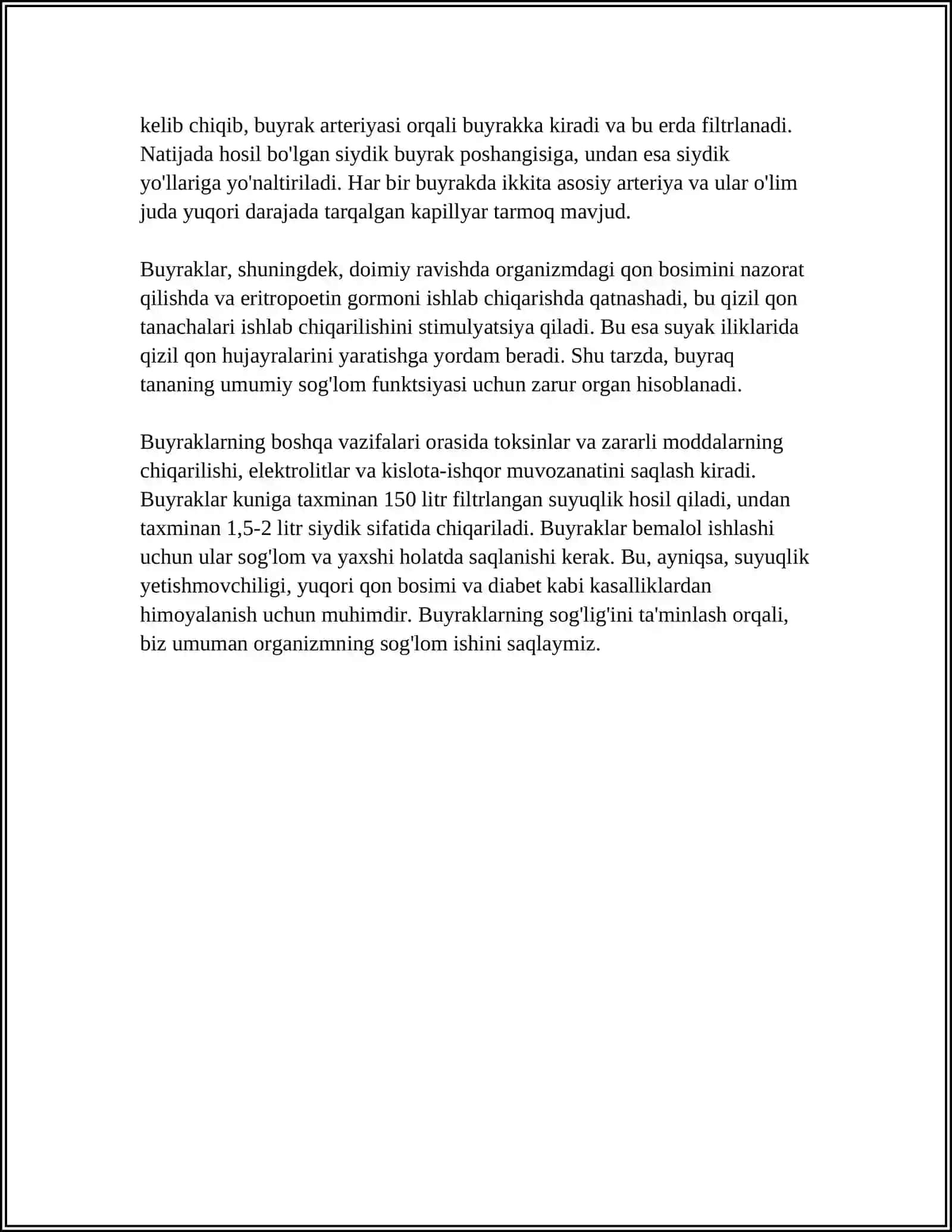AYIRISH ORGANLARINING TUZULISHI (BUYRAK SIYDIK YOLI QOVUQ ) AYIRISHDA TERINING FUNKSIYASI 4
