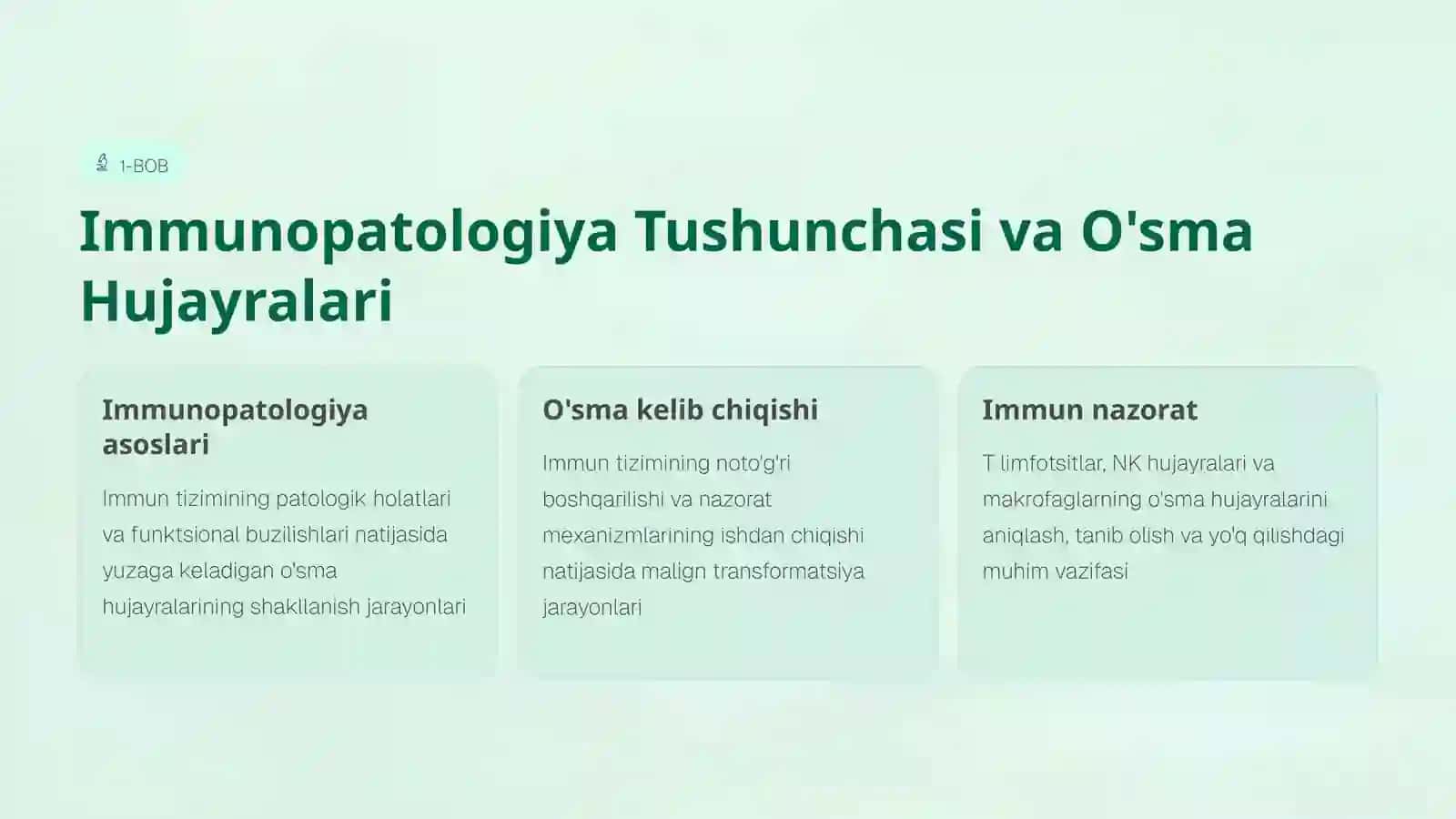 Immunopatologiya Tushunchasi va O'sma Hujayralari 4