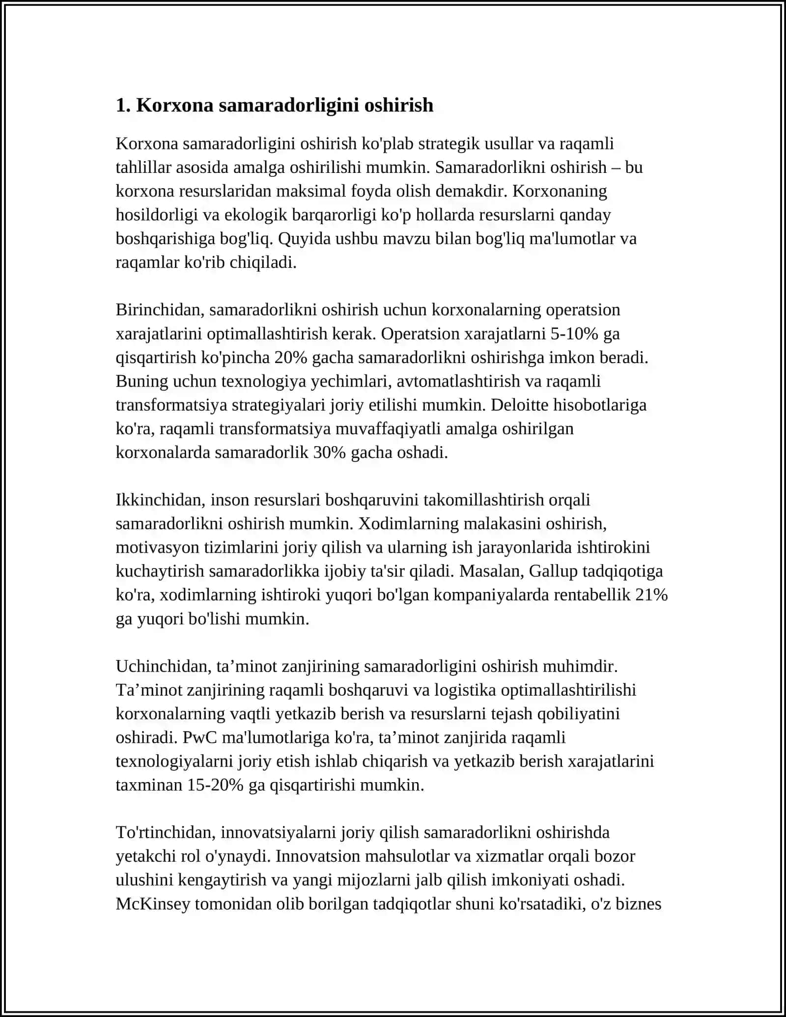KORXONA FOYDASI VA UNI MAKSIMALLASHTIRISH YO'LLARI 4