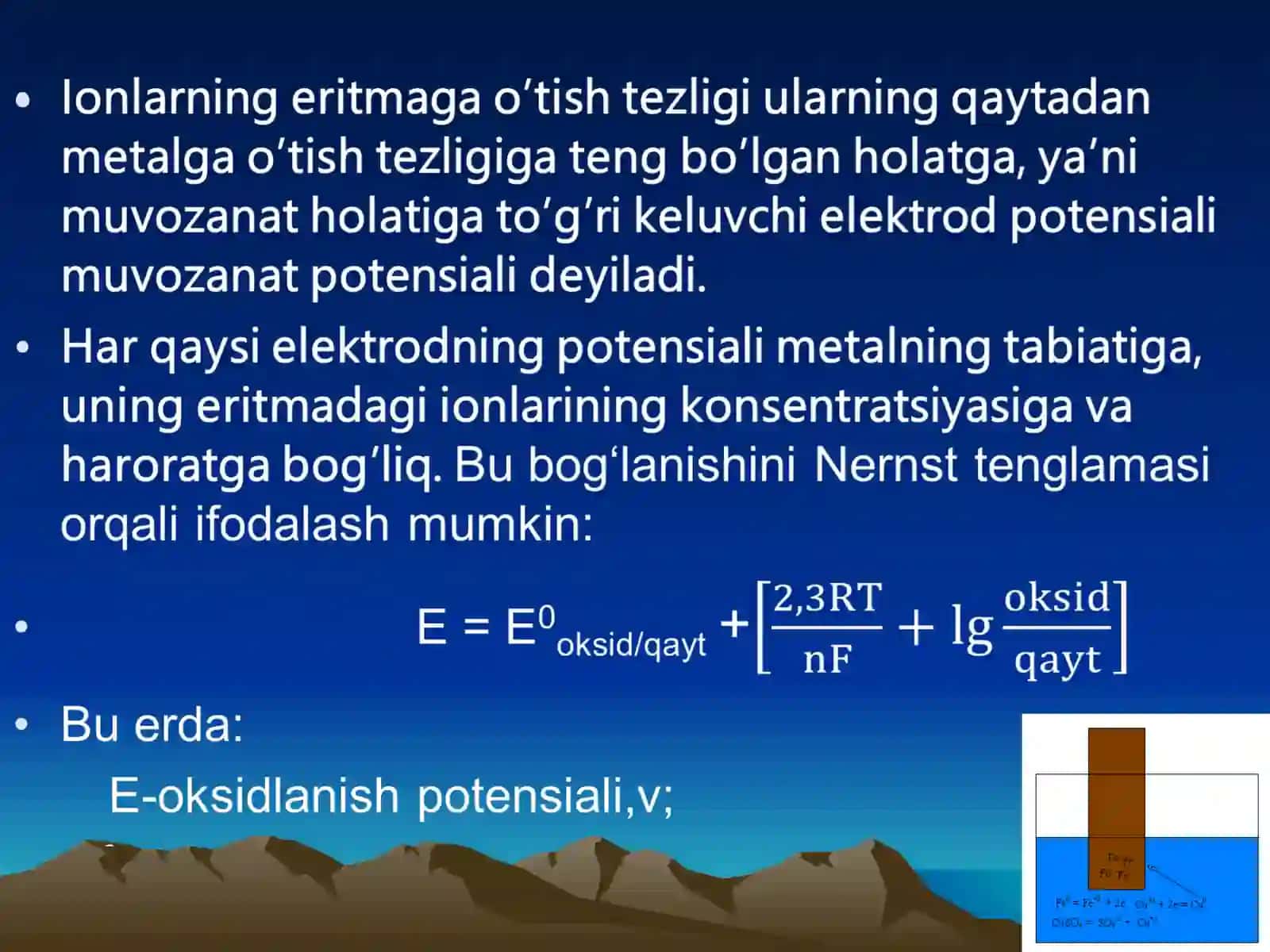 Elektrokimyoviy jarayonlar.Elektroliz 4