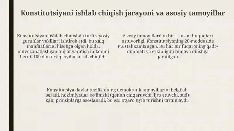 O'zbekiston konstitutsiyasi qabul qilinishi va uning tarixiy ahamiyati 4
