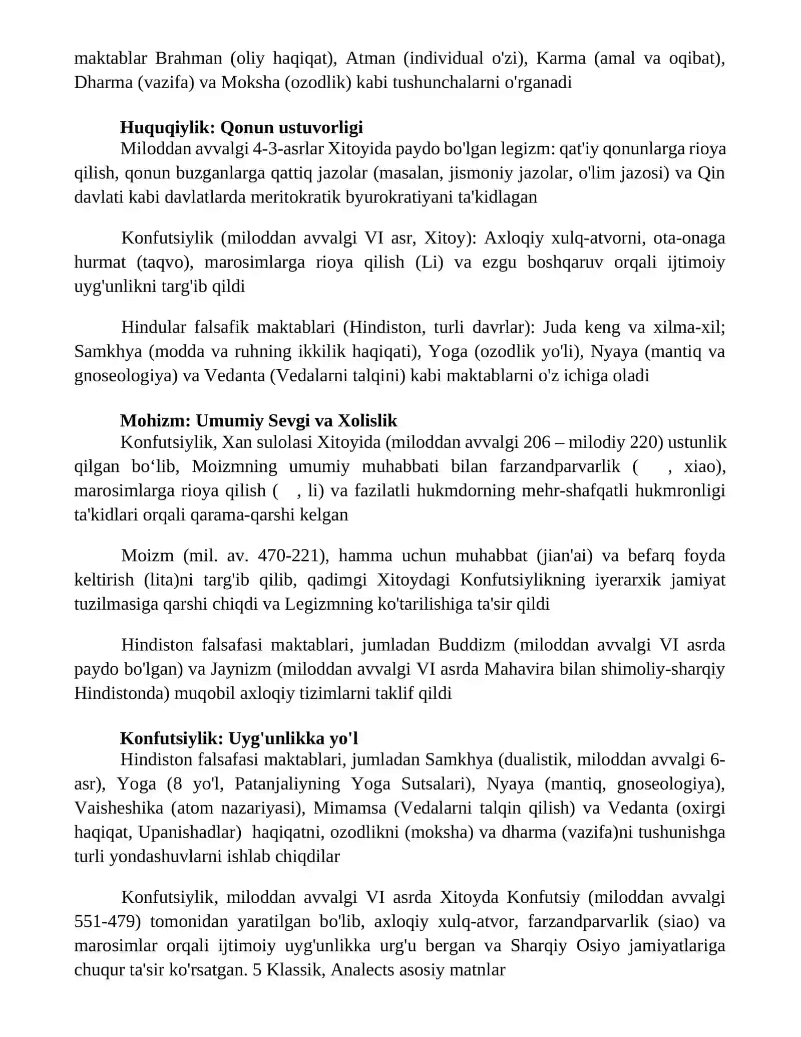 Sharq falsafasi: Xitoy va Hindiston falsafiy maktablari 4