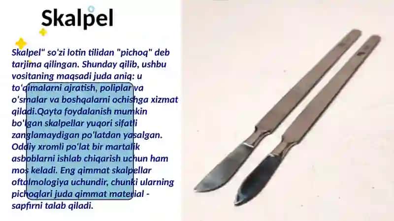 zamonaviy xirurgik asboblar. Dezinfeksiya uchun qo'llaniladiga asosiy kimyoviy vositalar 4