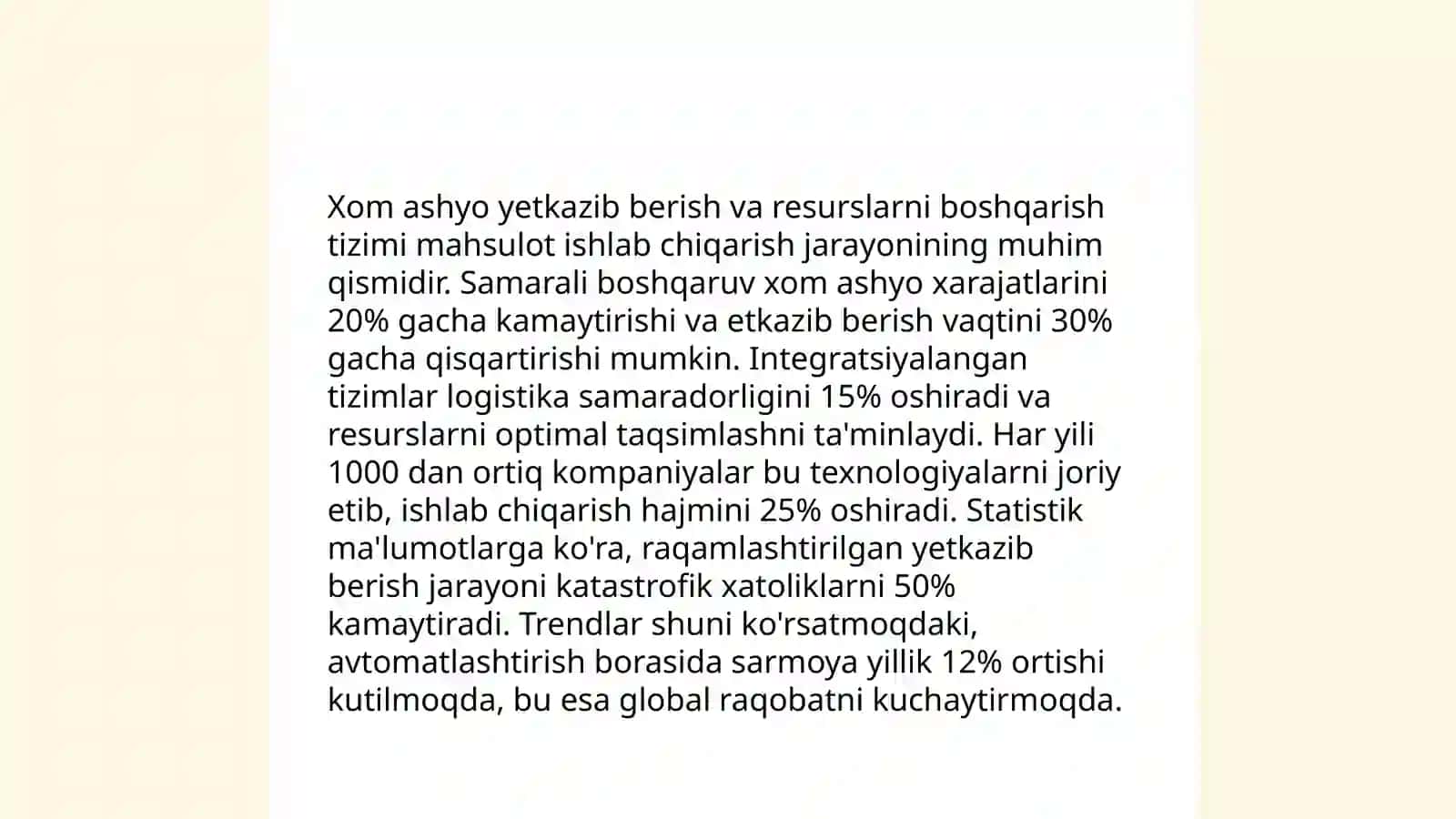 Oziq-ovqat korxonalarida mahsulot ishlab chiqarish va boshqarishning oʻziga xos xususiyatlari 4