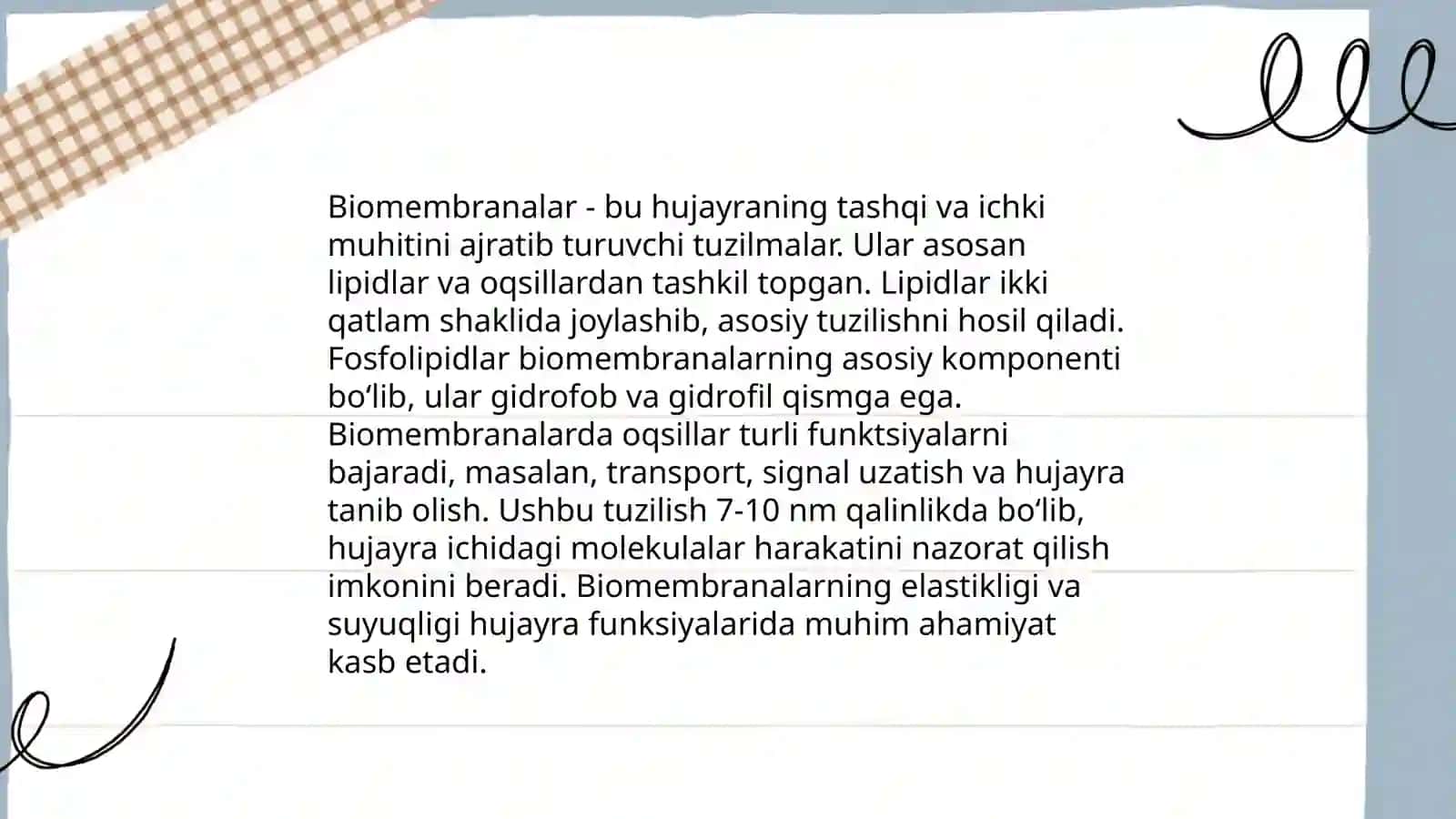 Membrana buzilishlari va ularning patologik jarayonlar kelib chiqishidagi oʻrni 4