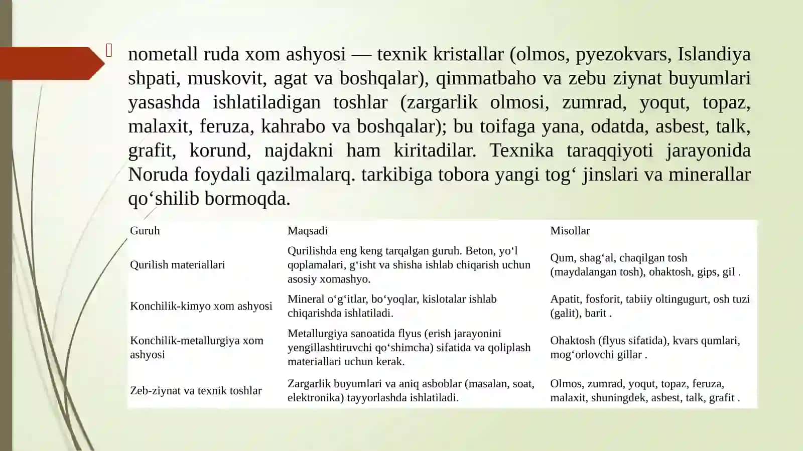 Noruda qurilish materiallari haqida umumiy ma'lumotlar 4