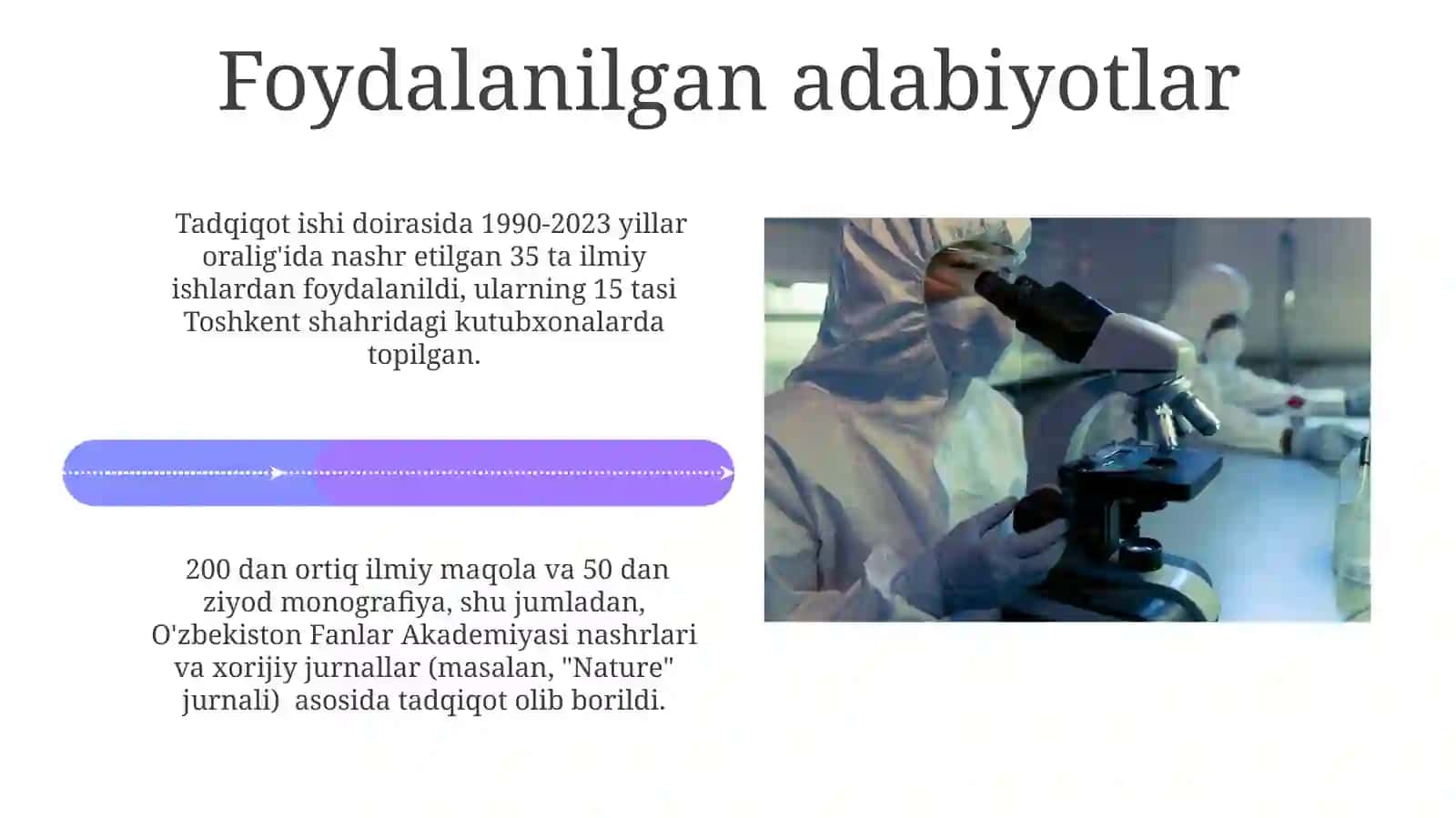 Inson va tabiat kursidan tanlangan asosiy ilmiy yo'nalishlar bo'yicha mustaqil tadqiqotlar 4