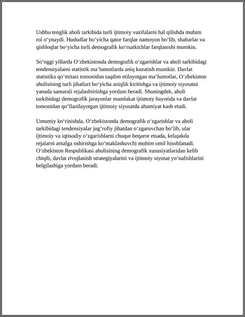 REFERAT O'ZBEKISTON RESPUBLIKASIDAGI IJTIMOIY O'ZGARISHLAR 4