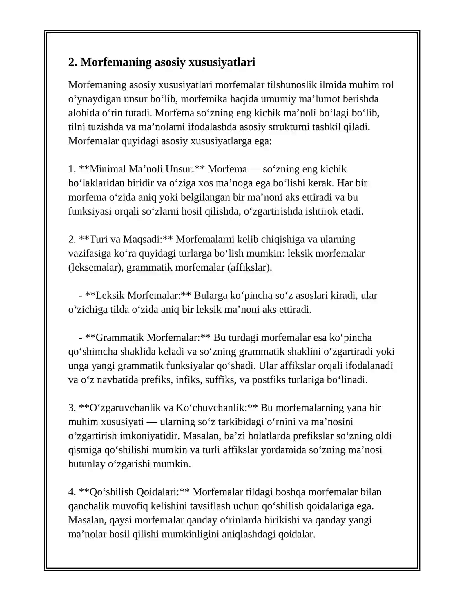 MORFEMIKA HAQIDA UMUMIY MA'LUMOT 4