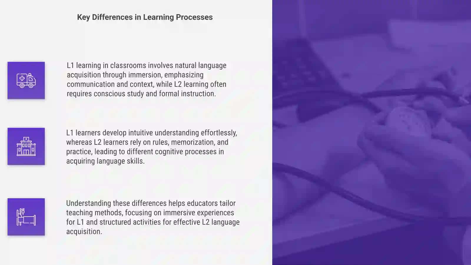 Comparision of L1 and L2 learning processes in the classroom 4