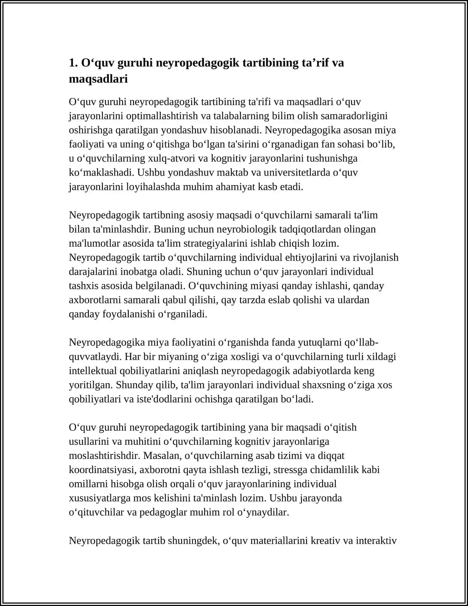 Neyropedagogik tartib 4