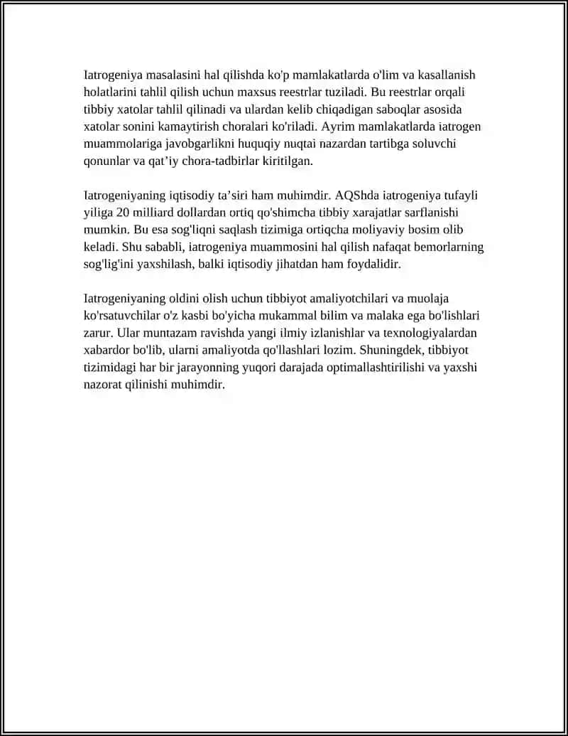HOZIRGI ZAMON TIBBIYOTIDA YATROGENIYA MUAMMOLARI 4