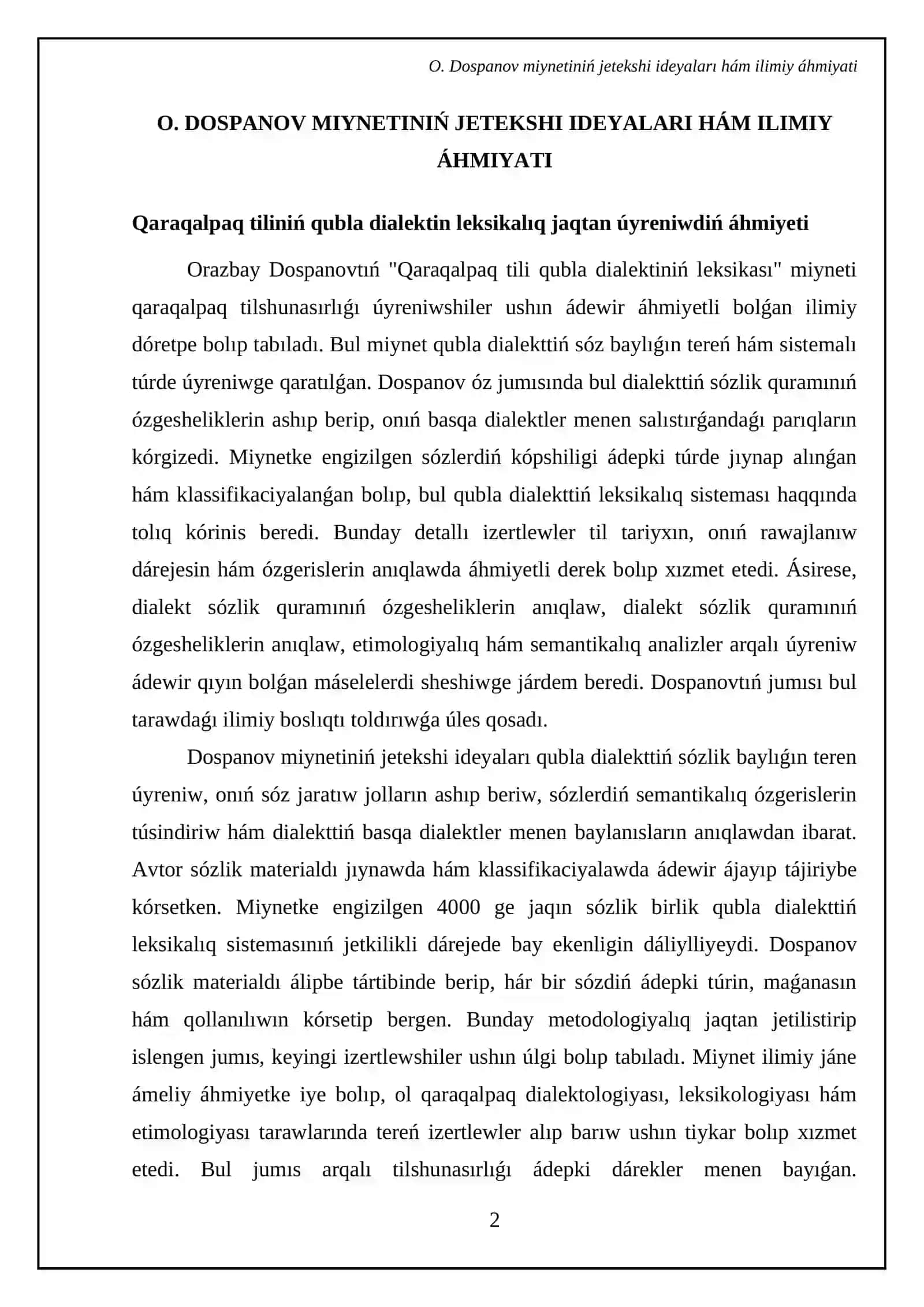 Qaraqalpaq tili qubla dialektiniń leksikası miyneti 4