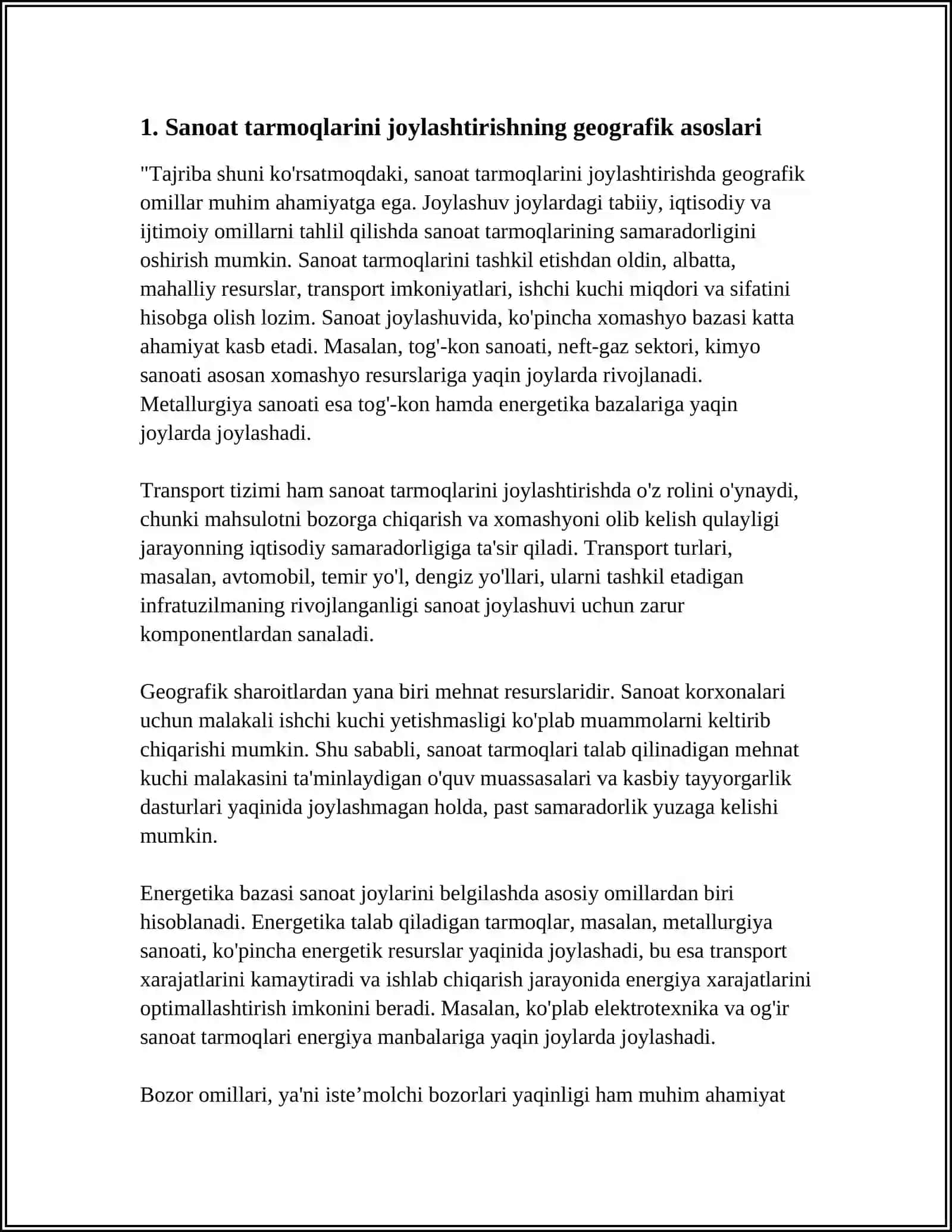 Sanoat Tarmoqlarini Joylashtirish 4