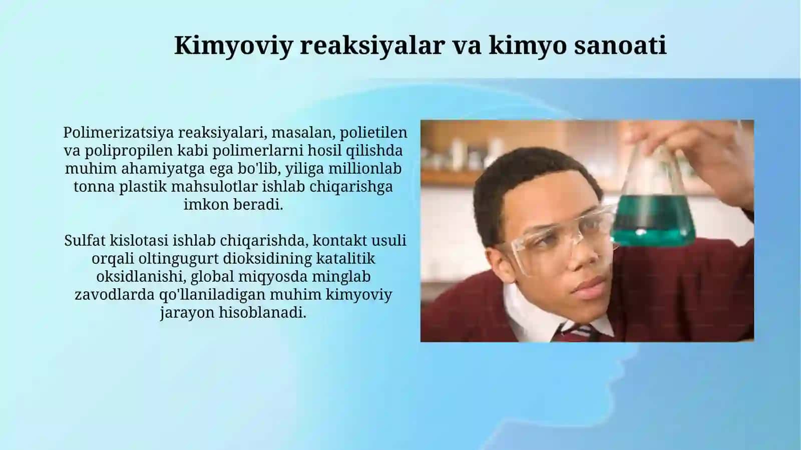 Kimyoviy reaktsiyalarning kimyoviy ishlab chiqarishdagi ahamiyati 4