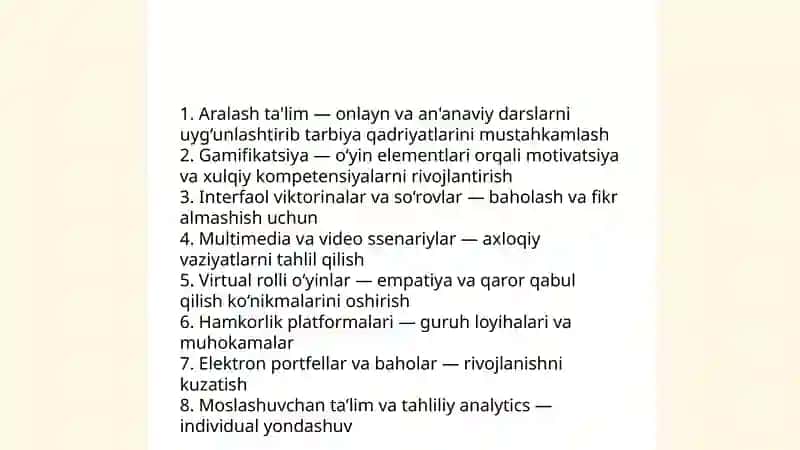 Umumtalim maktablarda tarbiya fanini oqitishda axborot texlogiyalardan foydalanish 4