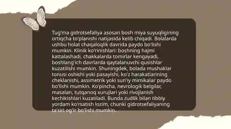 Tugma gidrotsefaliya qiyoslash tashxisi davolash taktikalari profilaktikasi 4