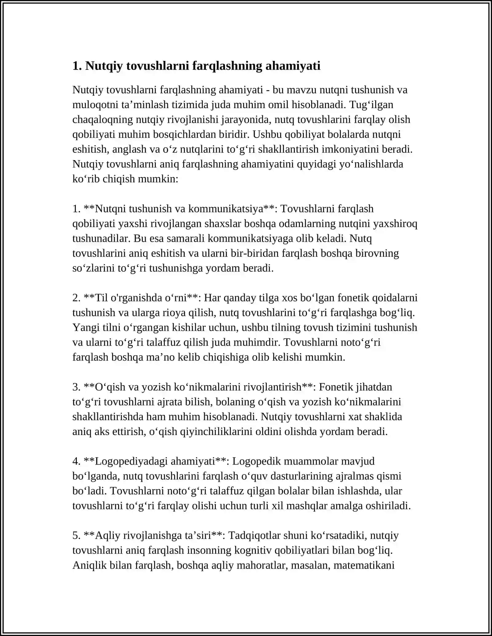 MA’LUM BIR TOVUSHLARNI FARQLASH UCHUN NUTQIY MATERIAL TANLASH 4