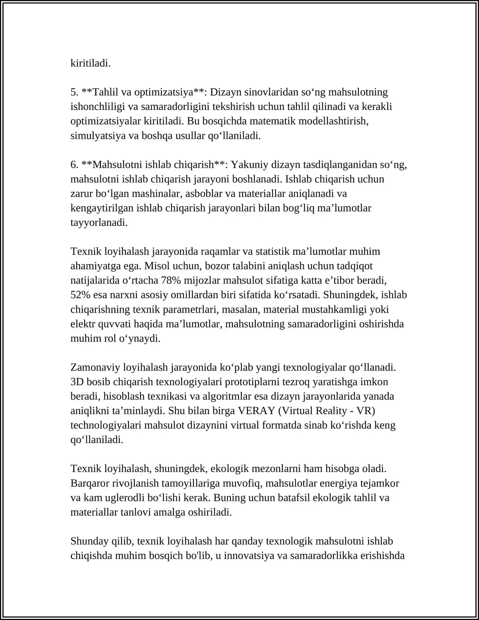 TEXNIK LOYIXALASH ISHLARINING MAZMUNI 4