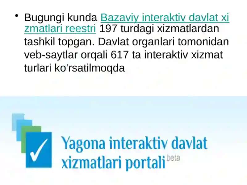 Elektron hukumat. Davlat boshqaruvida interaktiv xizmatlar 4