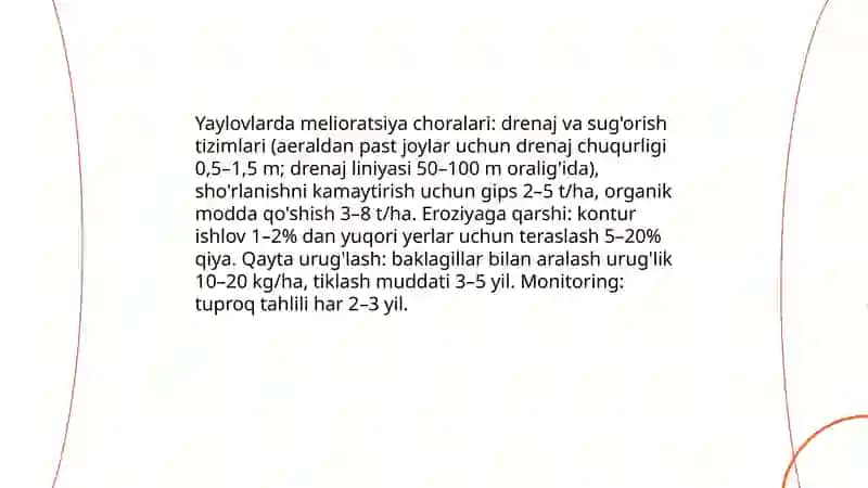 Yaylovlar uchun Agrotexnalogik va uning rivojlanish isbotlari 4