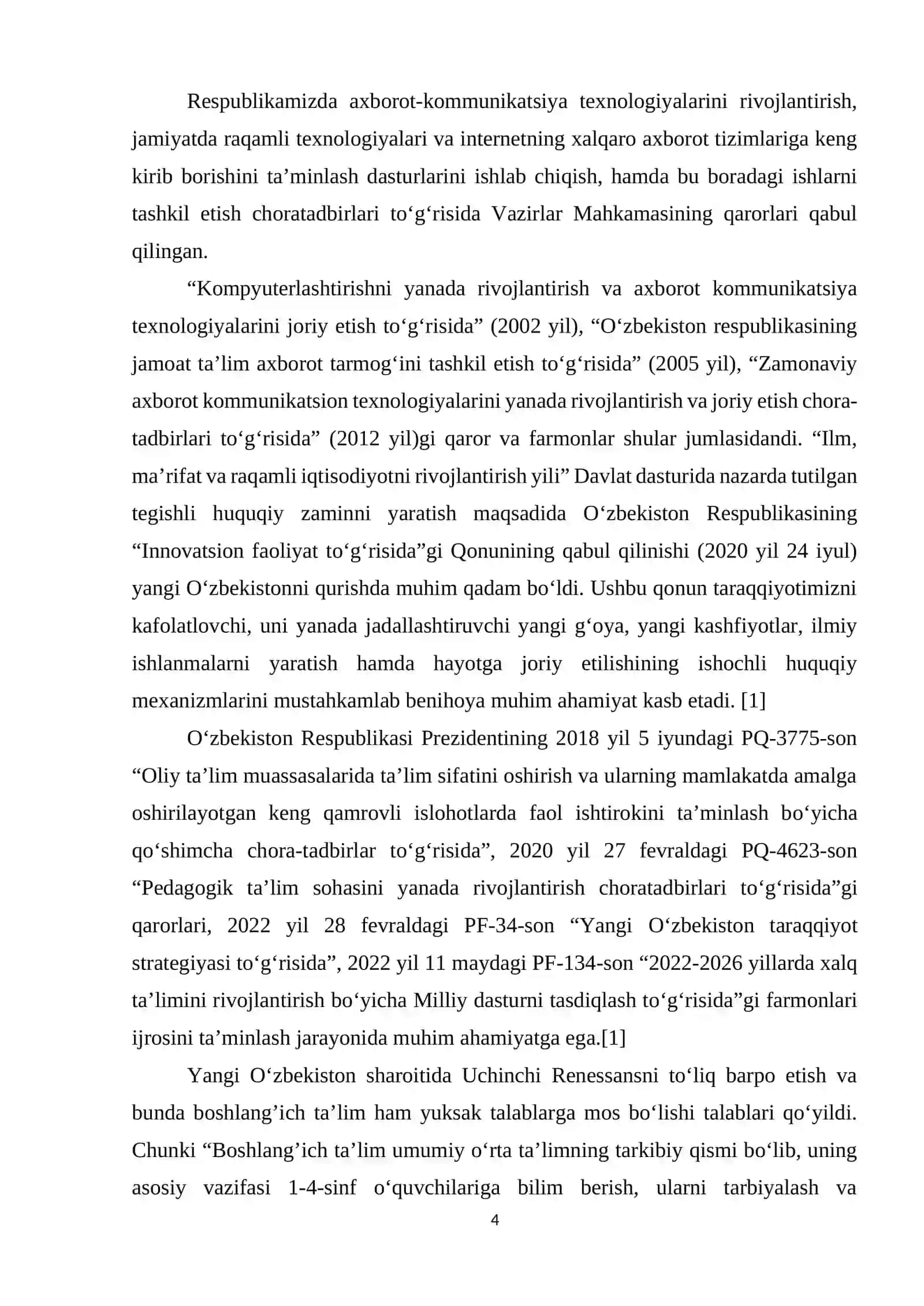 Boshlang’ich sinflarda matematika darslarini innovatsion texnologiyalar asosida tashkil etish(3-sinf misolida). 4