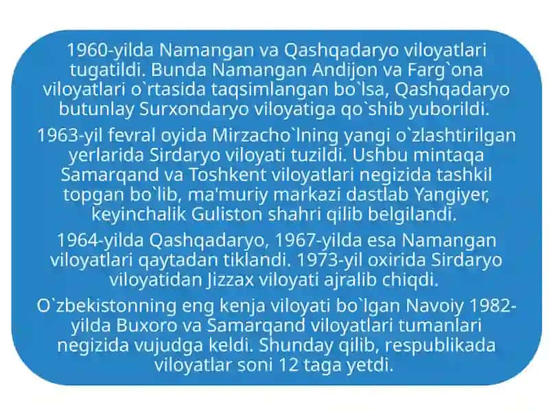 Ўзбекистоннинг маъмурий-ҳудудий тузилиши ва уларнинг минтақавий ривожланиш хусусиятлари 4