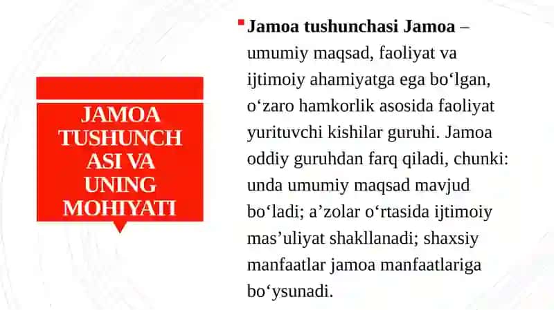 Jamoaning belgilari shaxsning jamoada qaror topishi 4