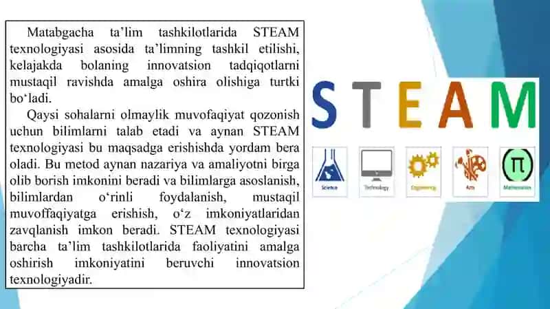Maktabgacha ta’limda faol rivojlantiruvchi muhitni yaratish uchun STEAM ta’lim texnologiyasini qo‘llash 4