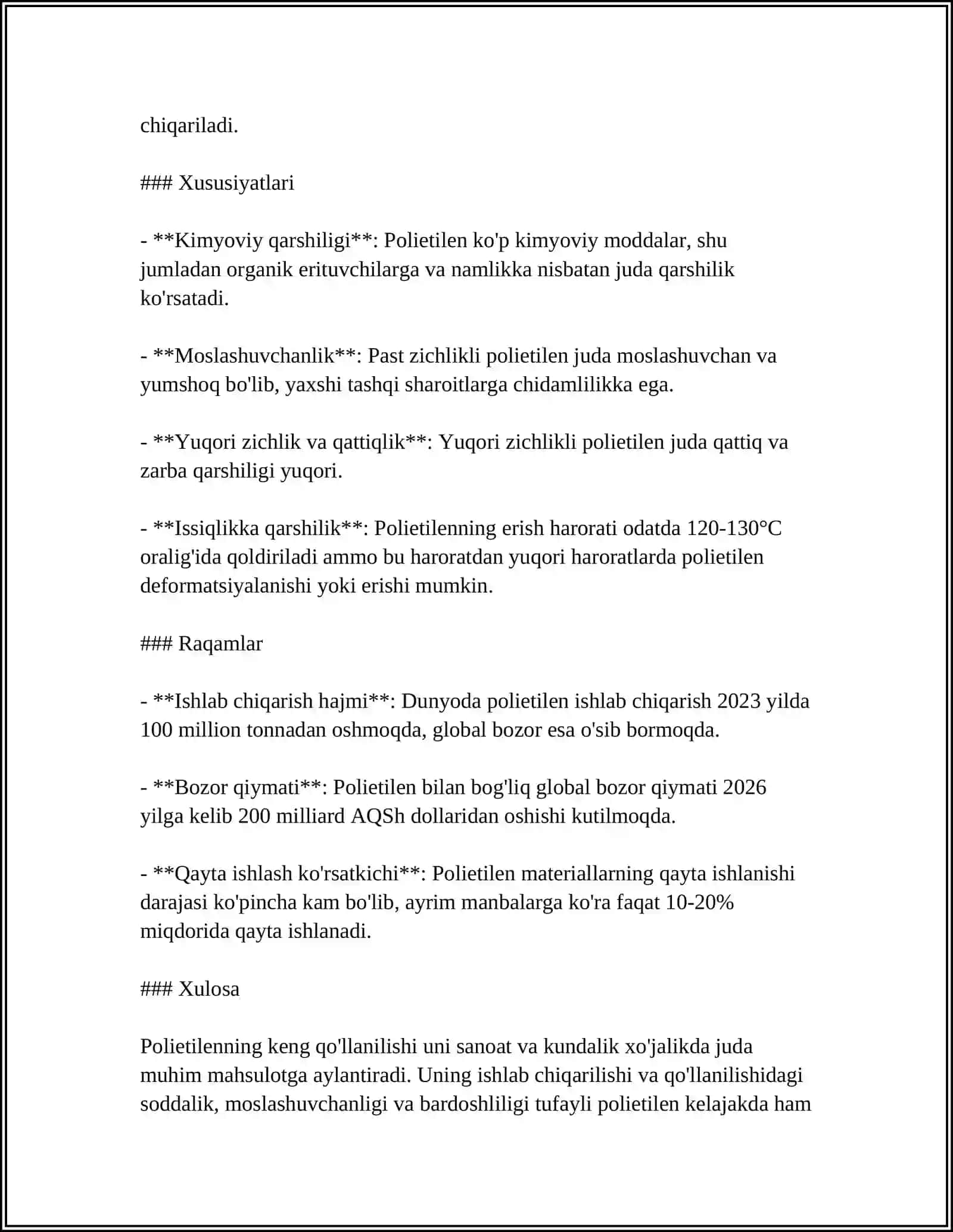 TOQIMACHILIK VA YENGIL SANOATDA QOLLANILADIGAN ENG MUHIM POLIMERLAR 4