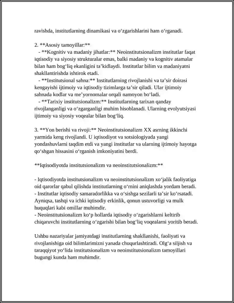 INSTITUTSIONALIZM VA NEOINSTITUTSIONALIZM 4