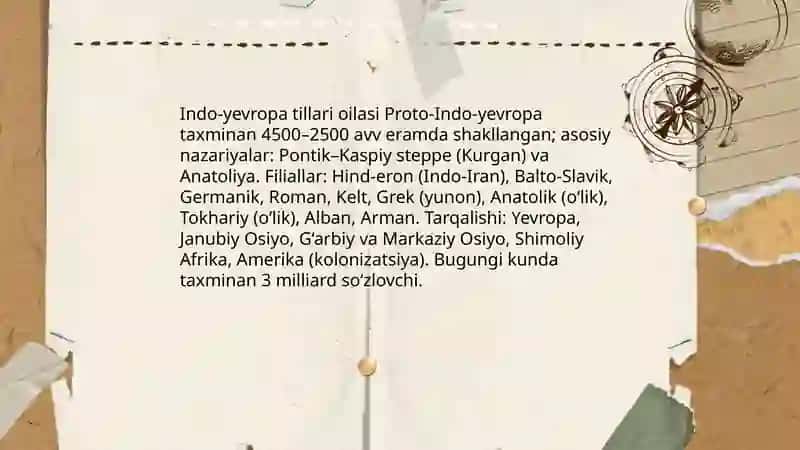 Tillarning genealogik tasnifi dunyoning lisoniy tarixi 4