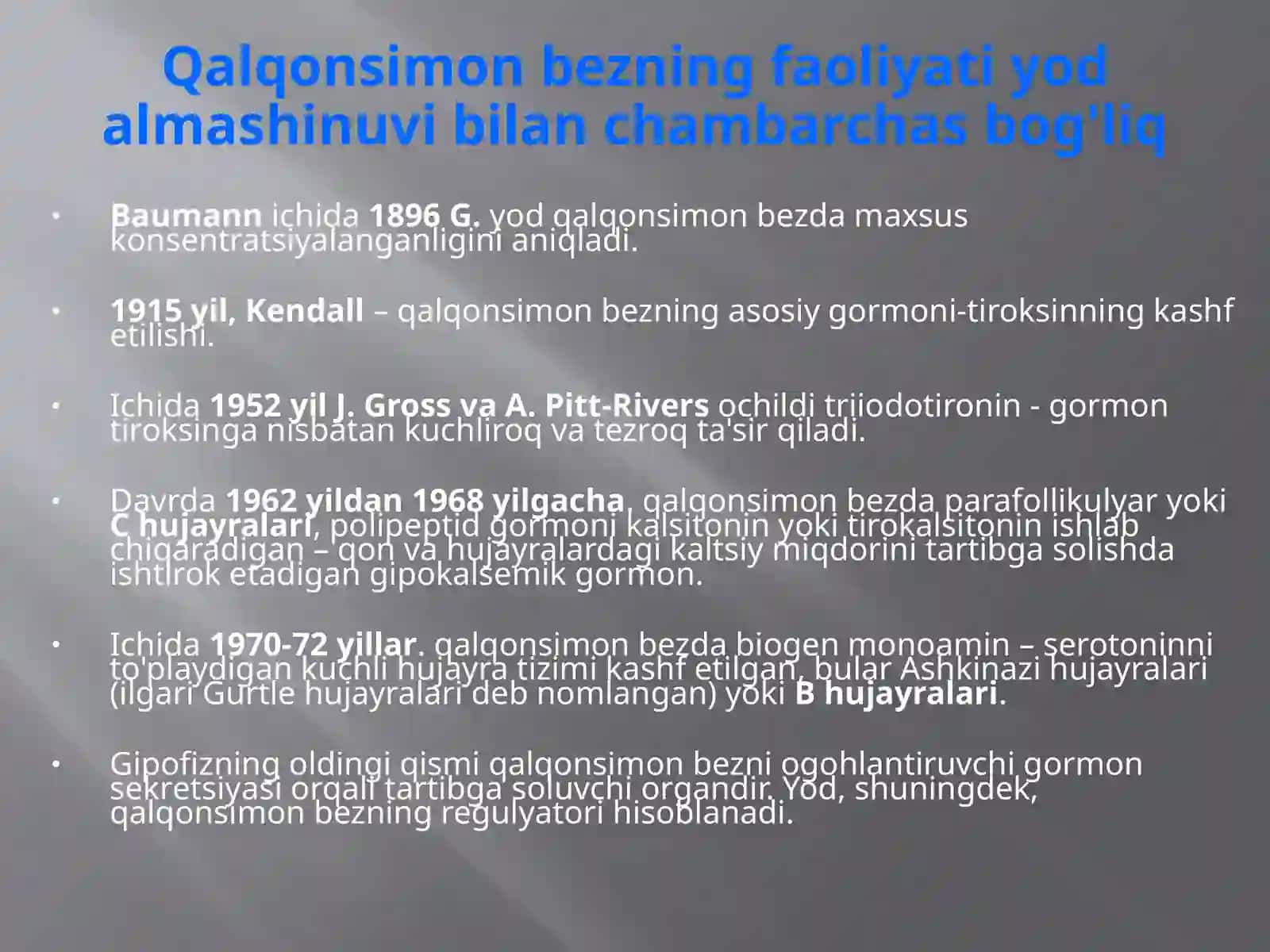 Tireoid garmonlar sintezi va biologik tasiri 4