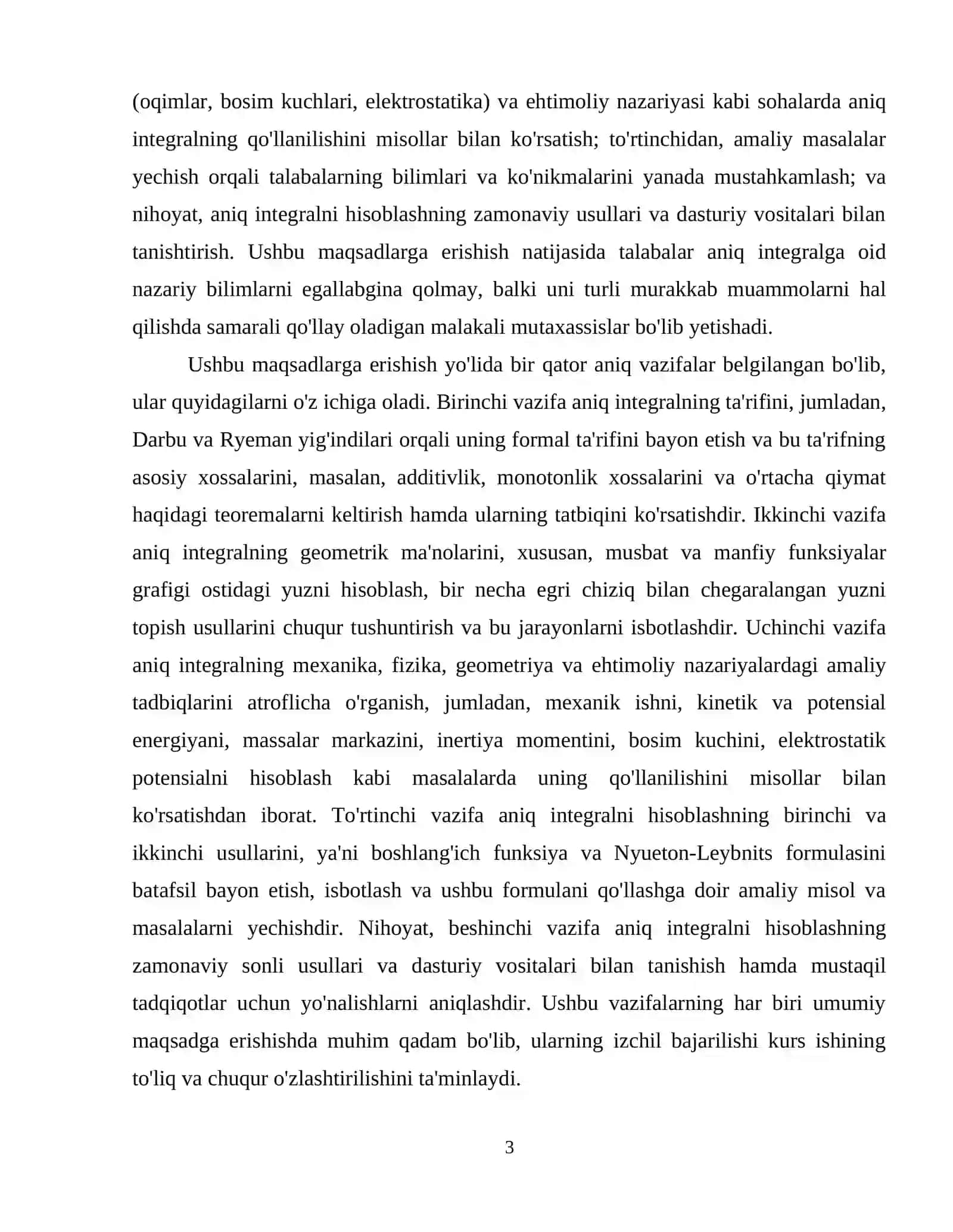 "Aniq integral tadbiqlari " 4