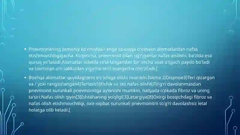O’qotar qurollardan jarohatlanganda o’pka kasalliklari 4
